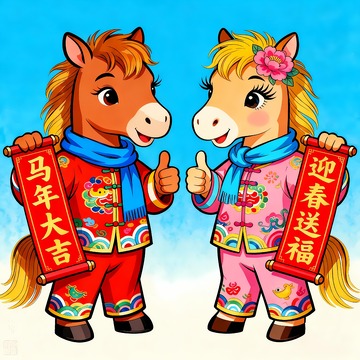2026年两只可爱的马