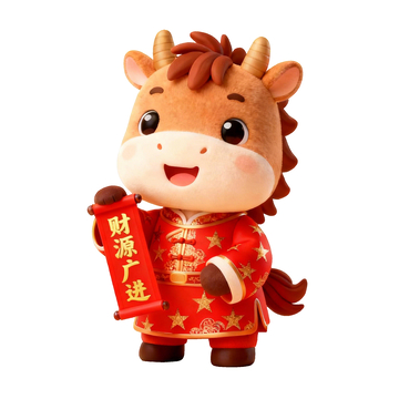 可爱卡通牛年吉祥物祝福语