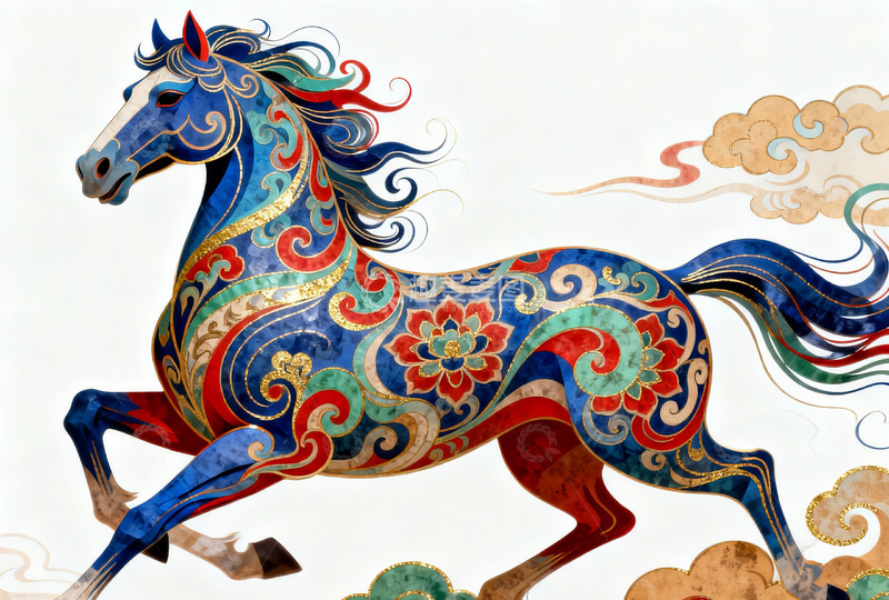 高清大图下载【趣麦麦图】中国传统骏马