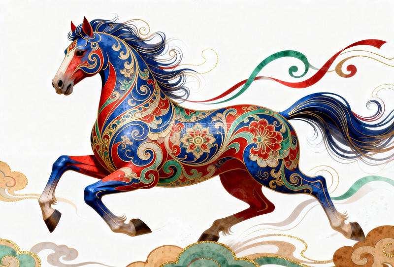 高清大图下载【趣麦麦图】中国传统骏马3