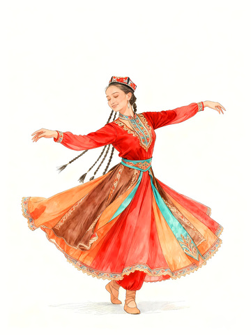 跳舞的新疆女人