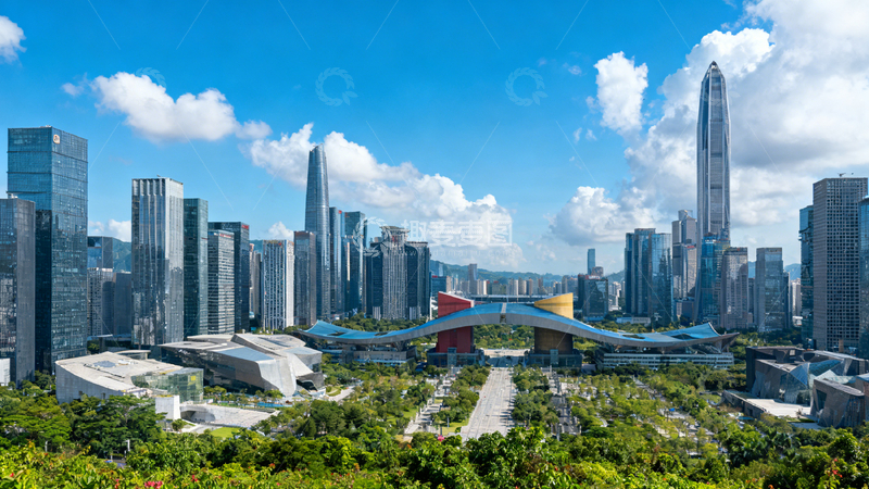 高清大图下载【趣麦麦图】现代化城市高楼天际线风光