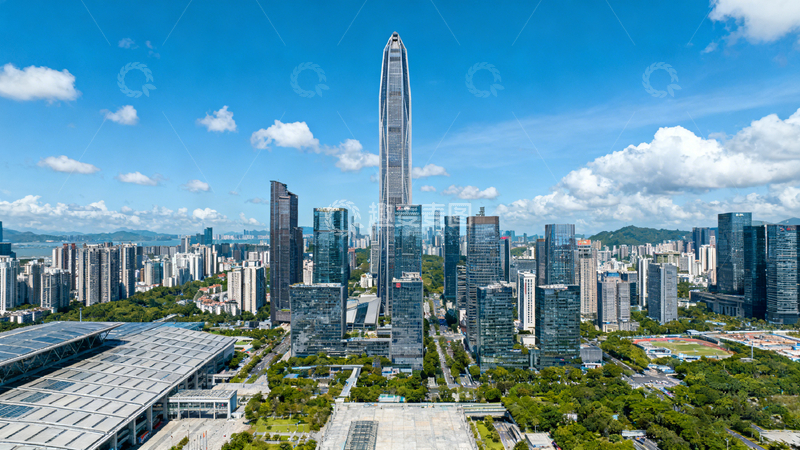 高清大图下载【趣麦麦图】繁华都市高楼大厦航拍全景图