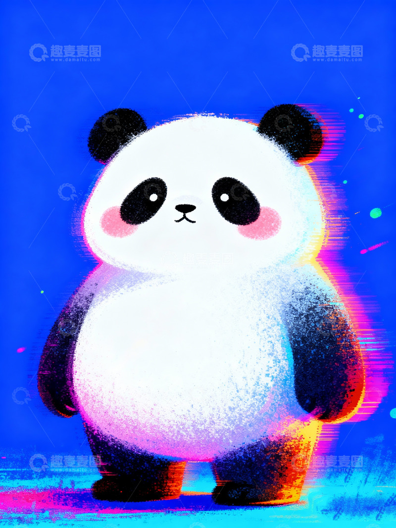 高清大图下载【趣麦麦图】可爱拟人的熊猫4