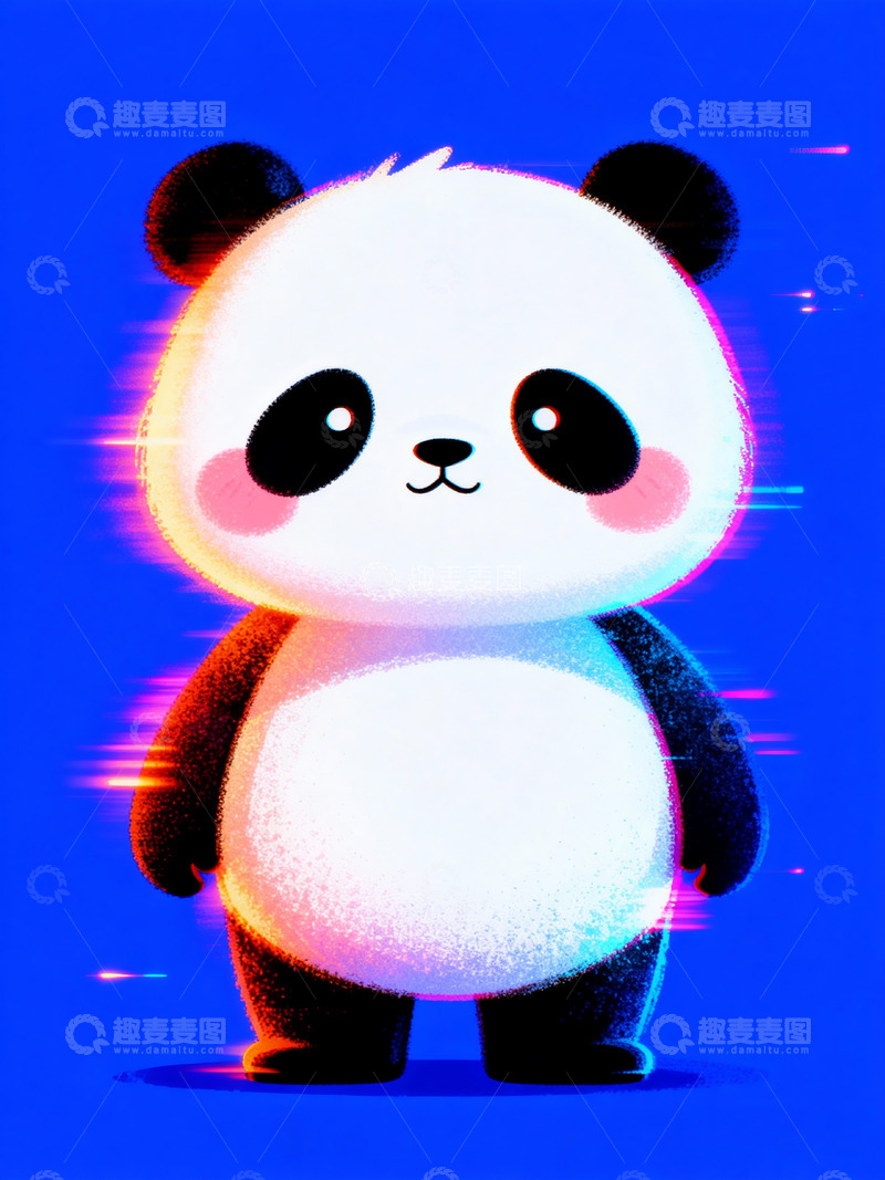 高清大图下载【趣麦麦图】可爱拟人的熊猫1