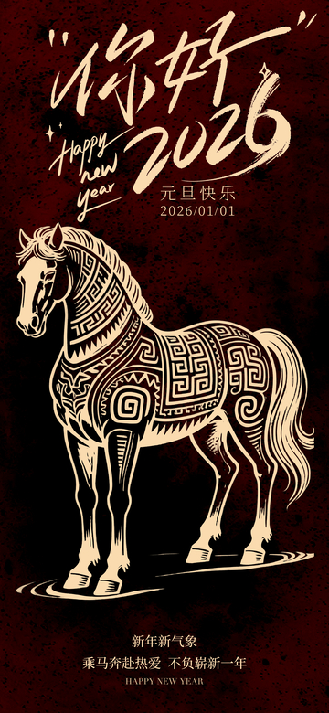 马年祝福海报设计素材