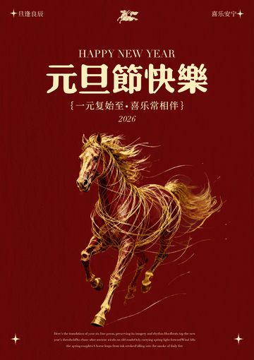 马年新年庆祝海报设计素材