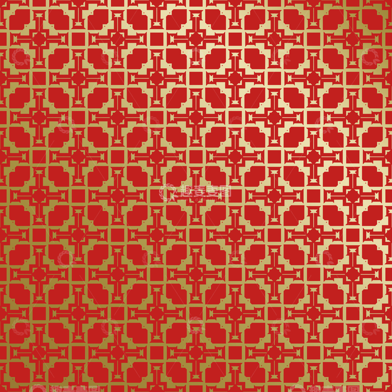 源文件下载【趣麦麦图】-红金中式喜庆花纹背景423