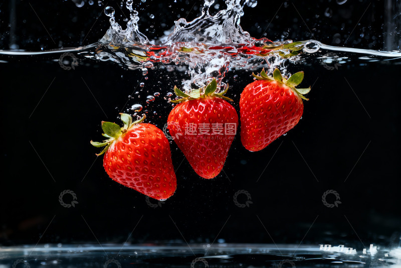 高清大图下载【趣麦麦图】黑底莓溅创意设计背景图1