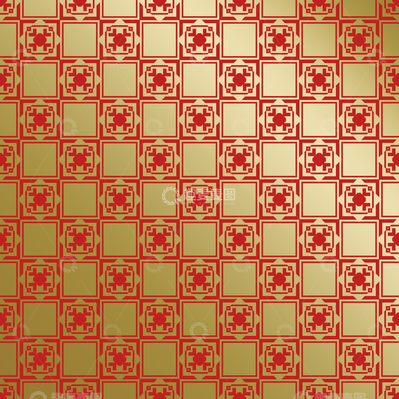 源文件下载【趣麦麦图】-红金中式喜庆花纹背景439