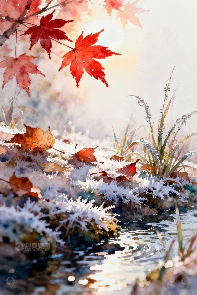 高清大图下载【趣麦麦图】立冬的节气海报2