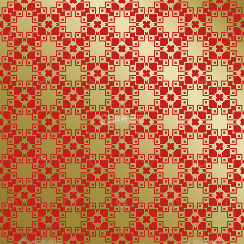 源文件下载【趣麦麦图】-红金中式喜庆花纹背景436