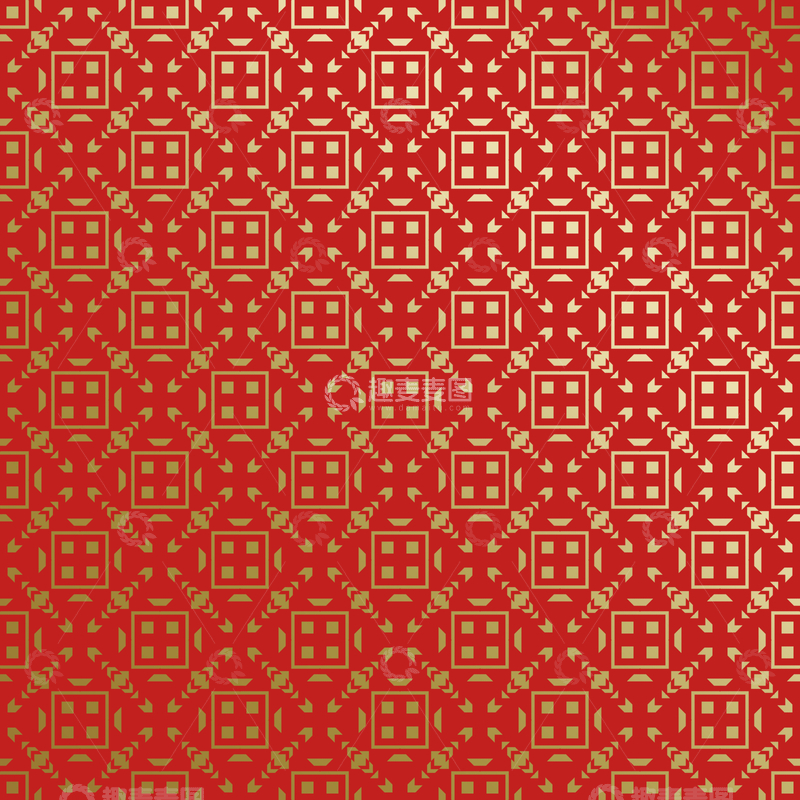 源文件下载【趣麦麦图】-红金中式喜庆花纹背景443