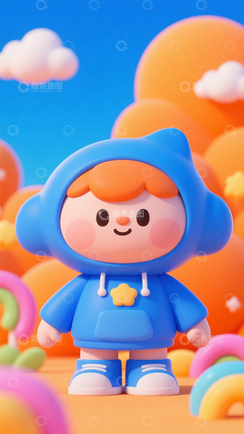 高清大图下载【趣麦麦图】卡通可爱小男孩手办