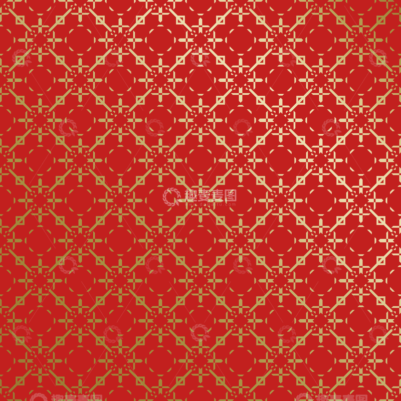 源文件下载【趣麦麦图】-红金中式喜庆花纹背景441