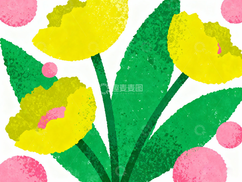 高清大图下载【趣麦麦图】春天主题实验插画