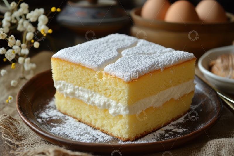 高清大图下载【趣麦麦图】香香软软的白奶油蛋糕