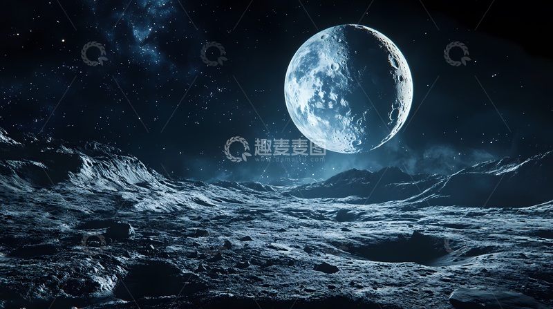 高清大图下载【趣麦麦图】月球星空幻想艺术