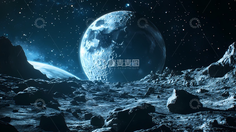 高清大图下载【趣麦麦图】太空星球景观艺术插画