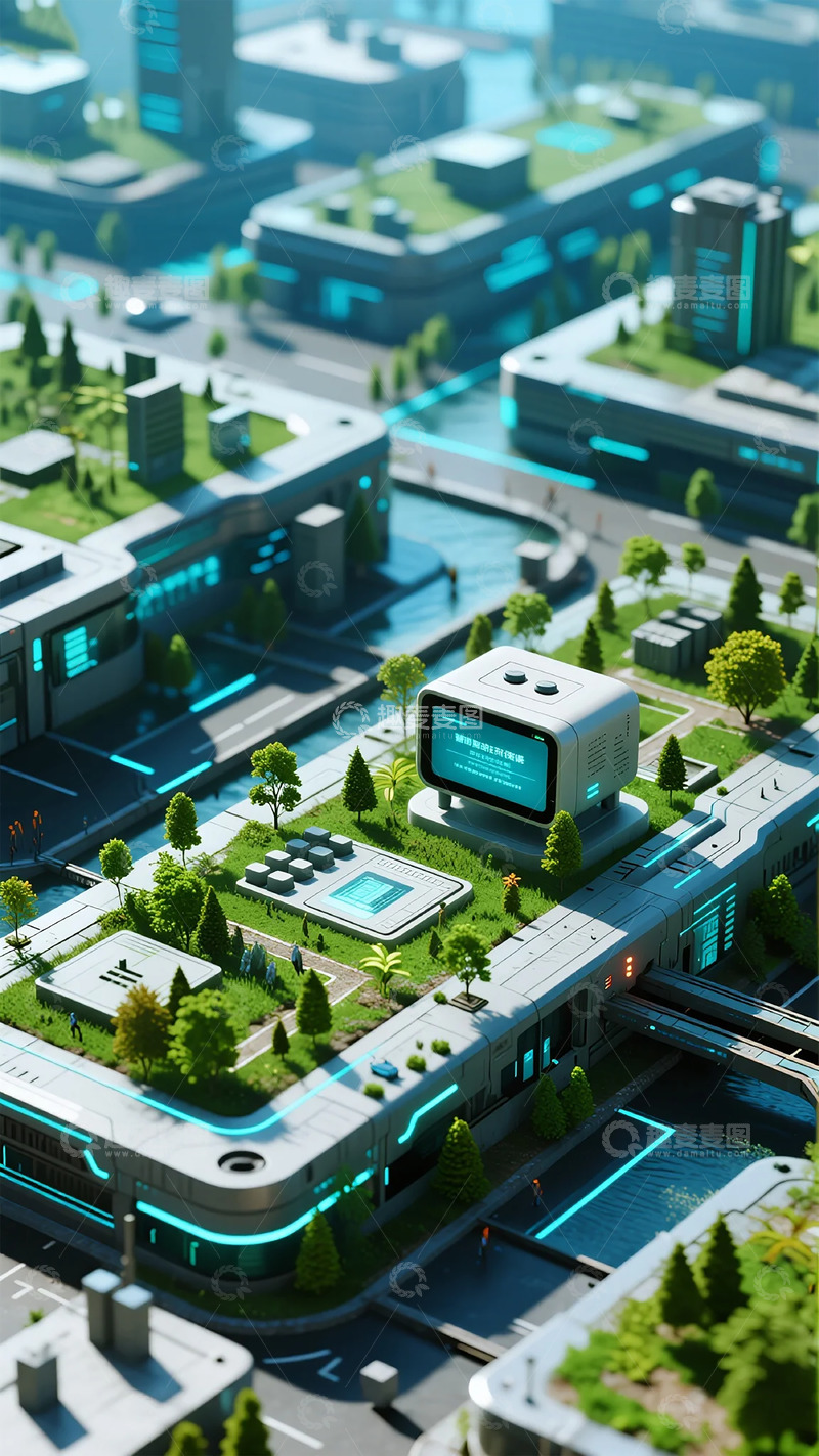 高清大图下载【趣麦麦图】未来城市模型科技园区