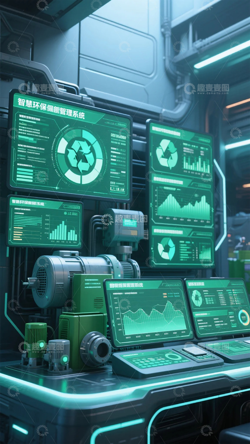 高清大图下载【趣麦麦图】未来科技环保监控系统