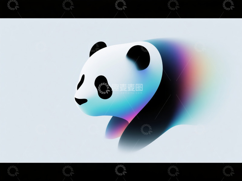 高清大图下载【趣麦麦图】大熊猫极简主义构图2