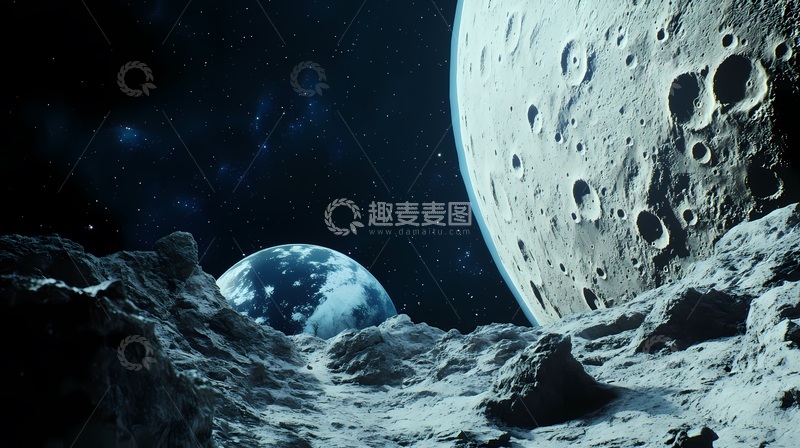高清大图下载【趣麦麦图】月球表面科幻景观图片