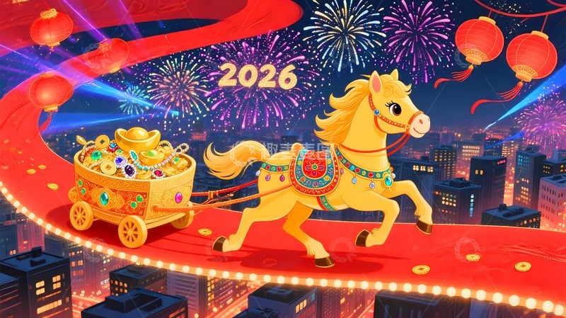 高清大图下载【趣麦麦图】2026年马年