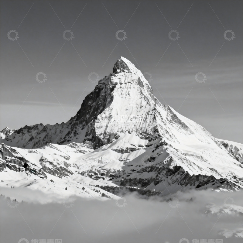 高清大图下载【趣麦麦图】极简风格立冬主题雪山摄影2