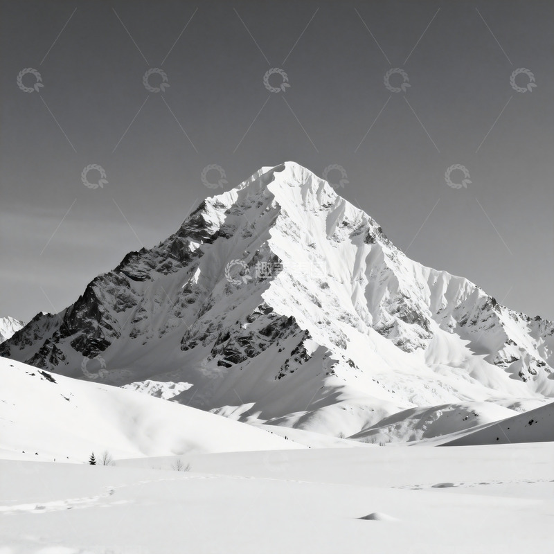 高清大图下载【趣麦麦图】极简风格立冬主题雪山摄影6
