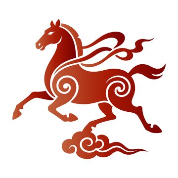 中国传统马纹艺术矢量图案