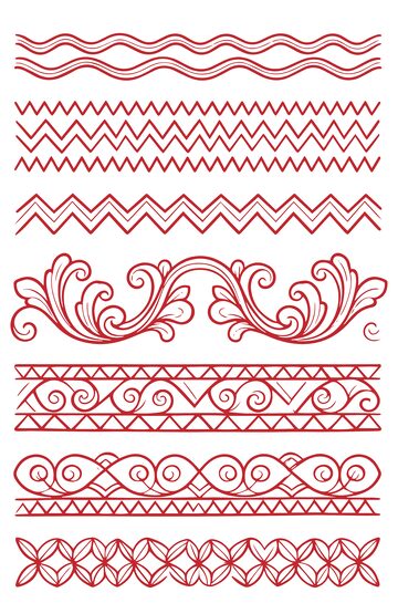 红色装饰花纹图案设计素材