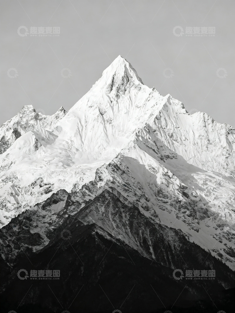 高清大图下载【趣麦麦图】极简风格立冬主题雪山摄影5