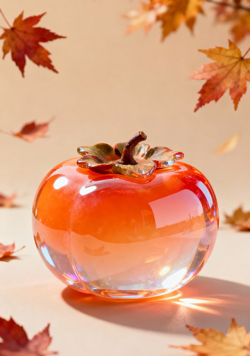 3d透明橙色柿子