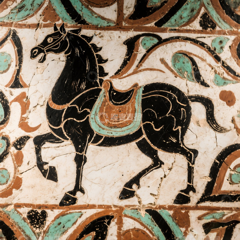 高清大图下载【趣麦麦图】汉画像石黑彩绘制骏马3