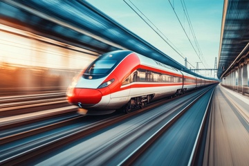 城市里行驶的高铁