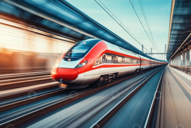 高清大图下载【趣麦麦图】城市里行驶的高铁