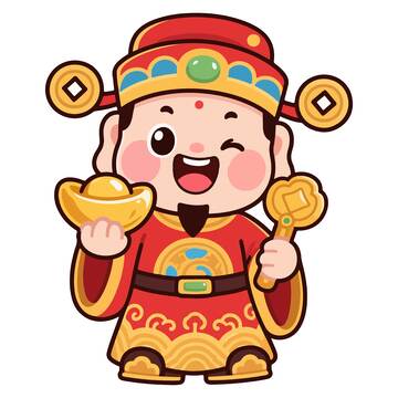 卡通财神爷祈福图像