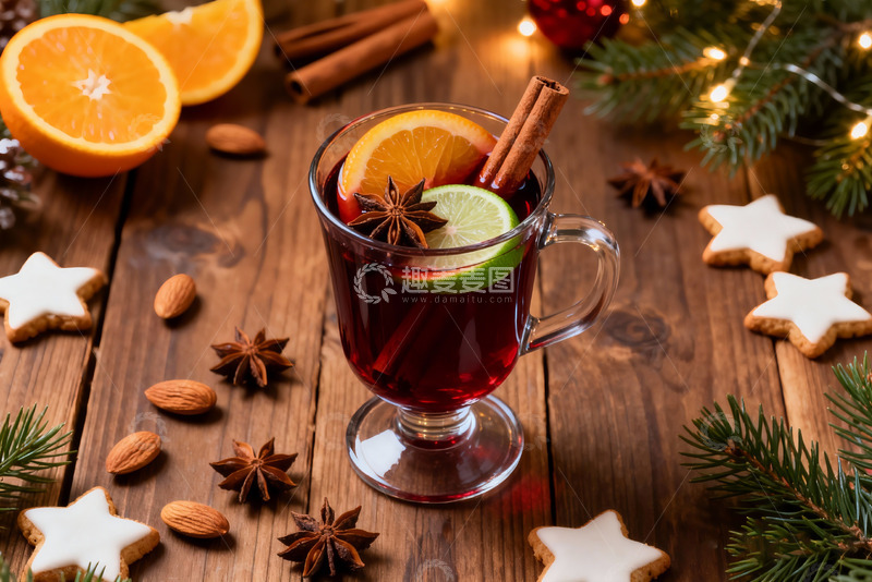 高清大图下载【趣麦麦图】热红酒单杯特写1