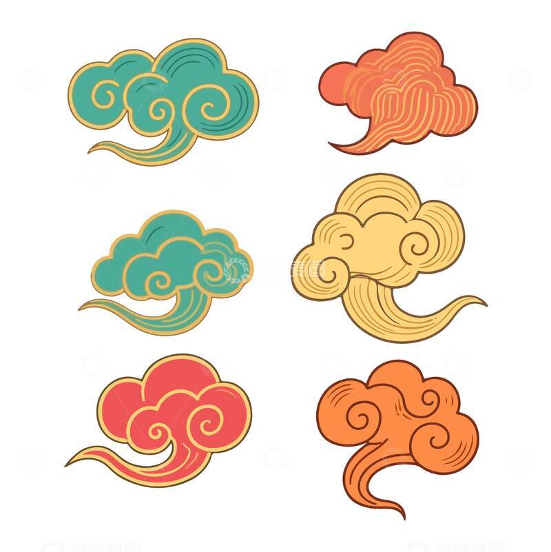 源文件下载【趣麦麦图】传统云纹图案装饰素材