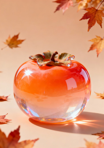 3d琉璃橙色柿子