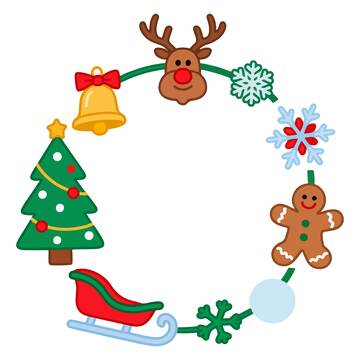 卡通风圣诞节装饰元素合集