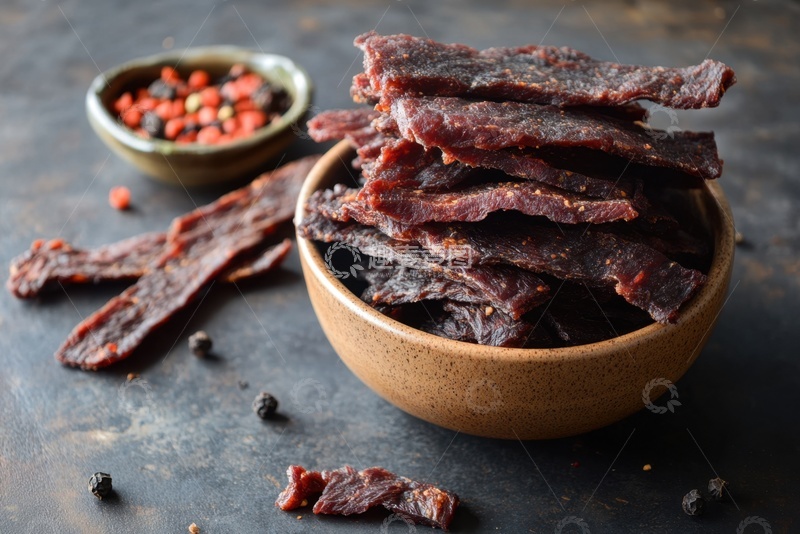 高清大图下载【趣麦麦图】一碗牛肉干小零食