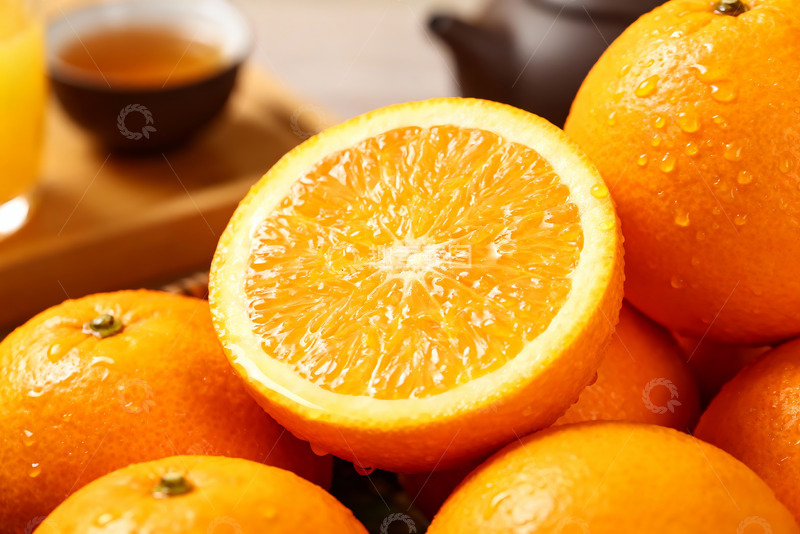 高清大图下载【趣麦麦图】鲜橙切片美味背景图