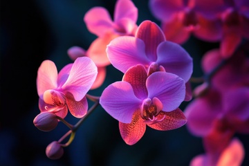 红色的蝴蝶兰花枝