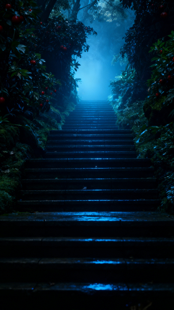 神秘森林台阶梦幻场景