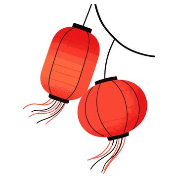 红灯笼喜庆节日装饰元素