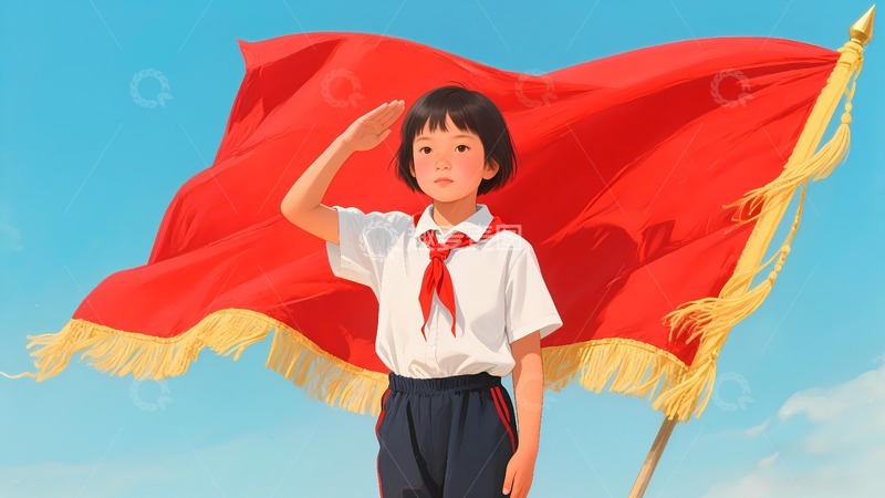 高清大图下载【趣麦麦图】小学生少先队员