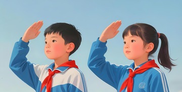 小学生少先队员敬礼