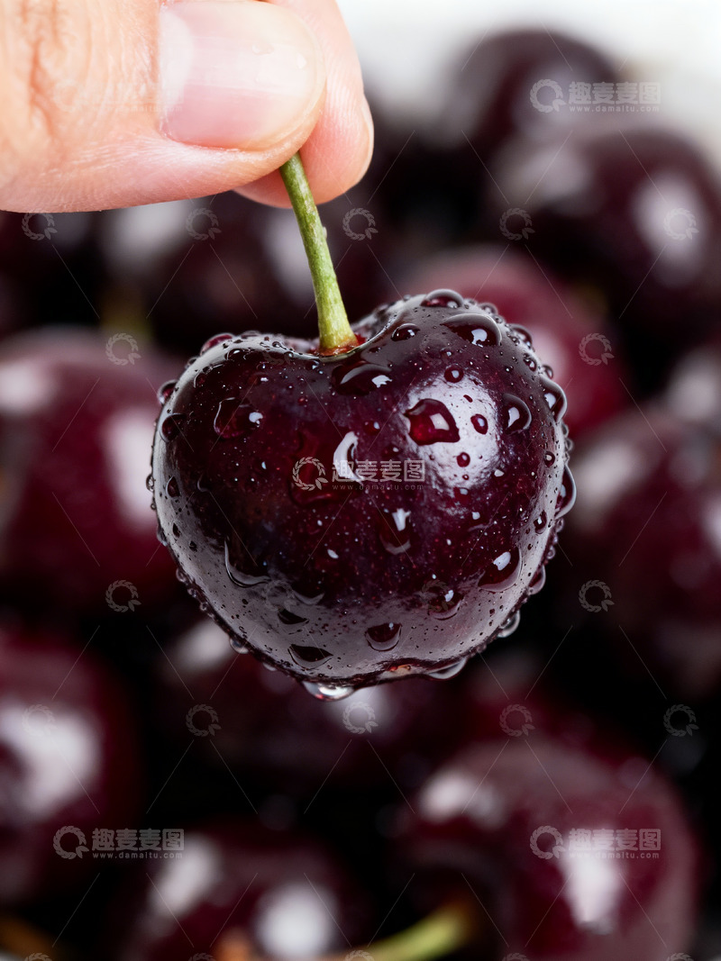 高清大图下载【趣麦麦图】樱桃特写果肉红润果核清晰